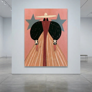 Elegant Figure with Stars Abstract Painting #NM377