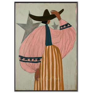Bohemian Spirit Abstract Figure with Hat #NM379