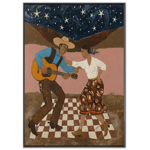 Starry Night Serenade: Folk Dance Under the Stars Oil Painting #NM452
