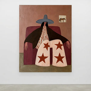 Minimalist Portrait: Woman in Hat with Star Pants #NM381