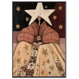 Celestial Star Woman Oil Painting - Whimsical Portrait Art #NM383