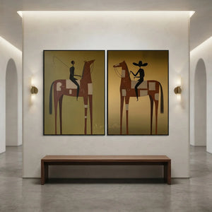 Abstract Equestrian Journey Oil Painting #NM490