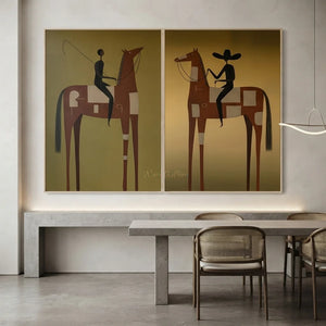 Abstract Equestrian Journey Oil Painting #NM490