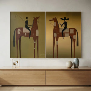 Abstract Equestrian Journey Oil Painting #NM490