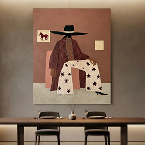 Abstract Figure in Starred Pants Art #NM386