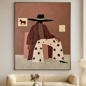 Abstract Figure in Starred Pants Art #NM386