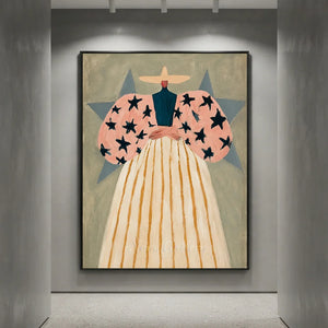 Elegant Star-Sleeved Figure Abstract Wall Art #NM387
