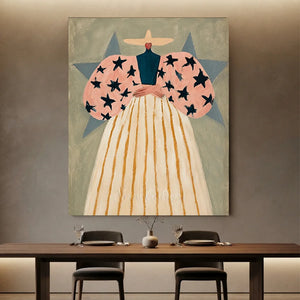 Elegant Star-Sleeved Figure Abstract Wall Art #NM387