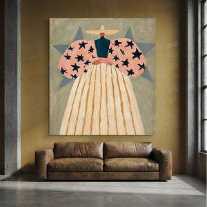 Elegant Star-Sleeved Figure Abstract Wall Art #NM387