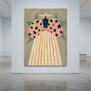 Elegant Star-Sleeved Figure Abstract Wall Art #NM387
