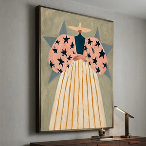 Elegant Star-Sleeved Figure Abstract Wall Art #NM387