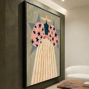 Elegant Star-Sleeved Figure Abstract Wall Art #NM387