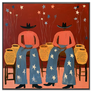 Dreamy Star-Dusted Figures Abstract Oil Painting #NM351