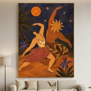 Moonlit Tropical Dance Oil Painting #NM391