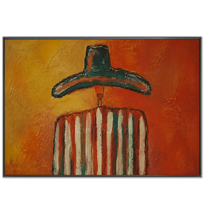 Abstract Figure with Wide Hat Oil Painting #NM347
