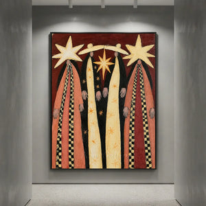 Three Star Keepers Folk Art Painting #NM458