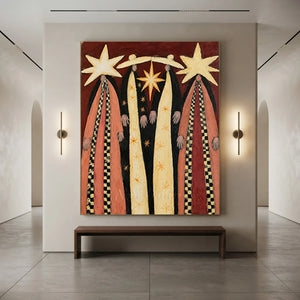 Three Star Keepers Folk Art Painting #NM458