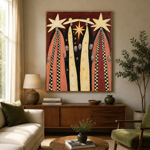 Three Star Keepers Folk Art Painting #NM458