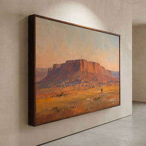 Grand Mesa Landscape Oil Painting with Lone Rider #NM414