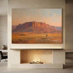 Grand Mesa Landscape Oil Painting with Lone Rider #NM414