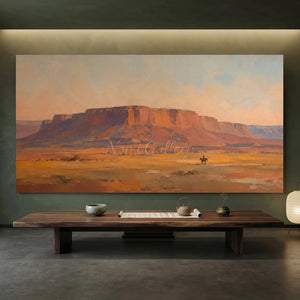 Grand Mesa Landscape Oil Painting with Lone Rider #NM414