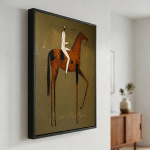 Minimalist Horse & Rider Abstract Oil Painting #NM460