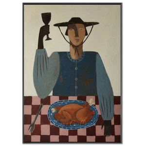 Contemplative Man with Wine Glass Oil Painting #NM466
