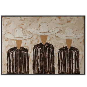 Abstract Trio in Hats Textured Wall Art #NM418