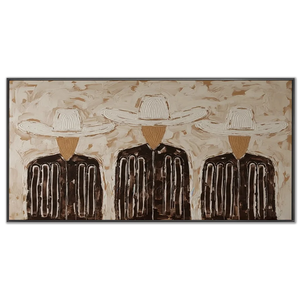 Abstract Trio in Hats Textured Wall Art #NM418
