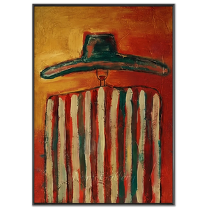 Vibrant Abstract Figure with Hat Painting #NM468