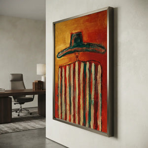 Vibrant Abstract Figure with Hat Painting #NM468