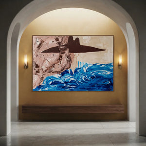 Dynamic Abstract Seascape with Textured Waves #NM424