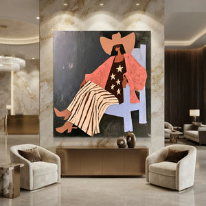 Confident Woman Abstract Art Painting #NM440