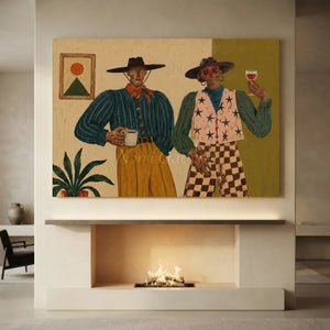 Bohemian Spirit Duo Abstract Canvas Art #NM426