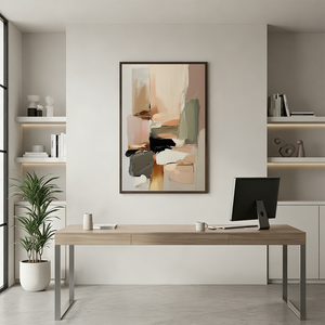 Modern Wabi-Sabi Soft Palette Abstract Oil Painting | Handmade Art #SS091