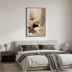 Modern Wabi-Sabi Soft Palette Abstract Oil Painting | Handmade Art #SS091
