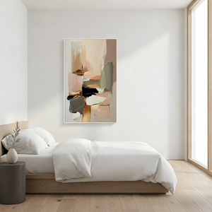 Modern Wabi-Sabi Soft Palette Abstract Oil Painting | Handmade Art #SS091