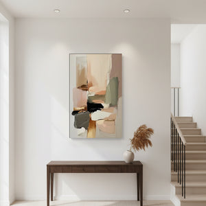 Modern Wabi-Sabi Soft Palette Abstract Oil Painting | Handmade Art #SS091