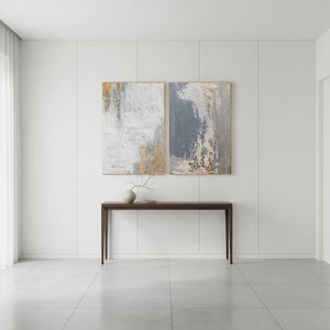 Hand-Painted Gold Leaf Abstract 2-Piece Set Wabi-Sabi Wall Art #SS104
