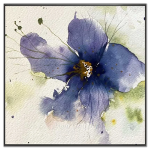 Vibrant Purple Bloom Watercolor Art #NM334