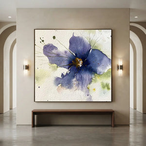 Vibrant Purple Bloom Watercolor Art #NM334