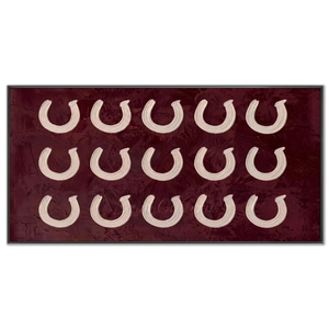 Textured Abstract Horseshoe Art in Deep Red #NM523
