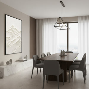 3D Textured White Mountain Oil Painting | Minimalist Hand-Painted Art #SS092