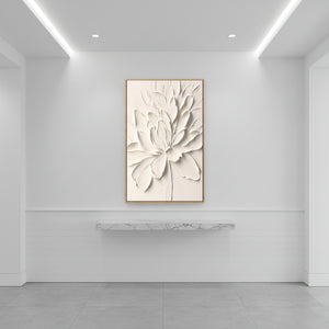 3D Textured White Flower Oil Painting | Hand-Painted Relief Art #SS093