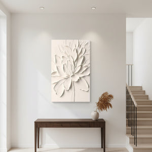 3D Textured White Flower Oil Painting | Hand-Painted Relief Art #SS093