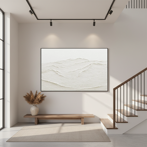 3D White Mountain Textured Oil Painting #SS118
