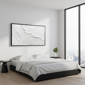 Large White Ocean Wave Textured Oil Painting #SS120