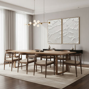 White Impasto Abstract Set of 2 | 3D Textured Canvas Art #SS108