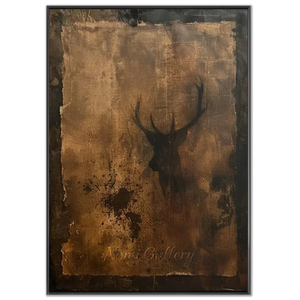 Wildlife-Art-Abstract-Deer-Silhouette-black-frame-02.webp