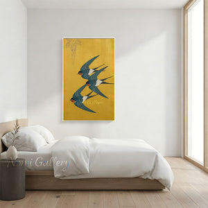 Modern Wabi Sabi Wall Art - Japanese Swallows #SS247